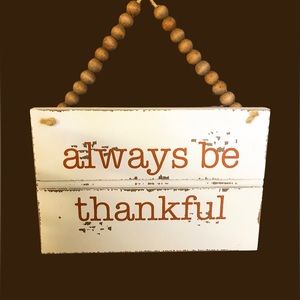 Always Be Thankful Fall Thanksgiving Theme Wooden Bead Sign